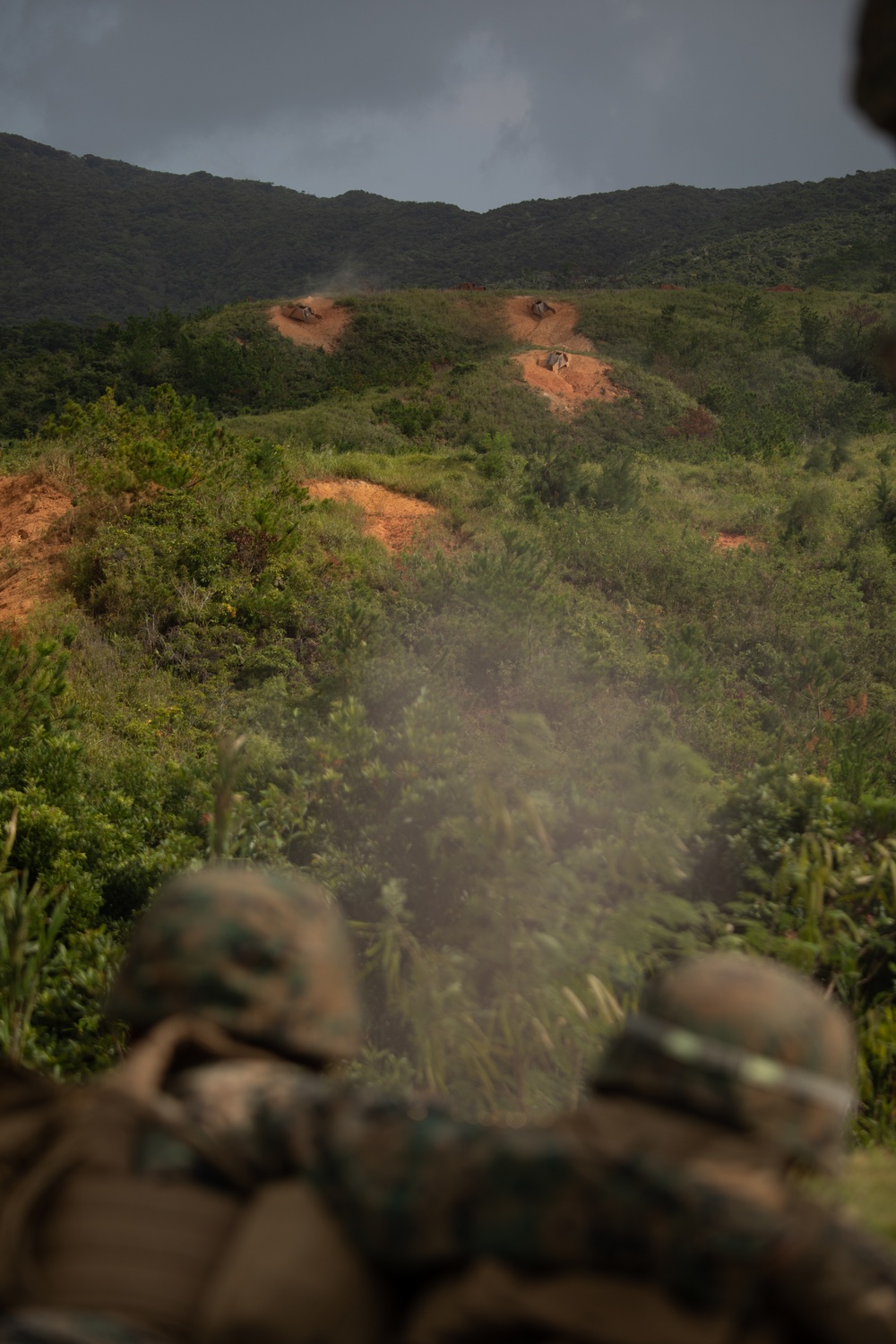 U.S. Marines with Combat Logistics Battalion 4 conduct live fire range