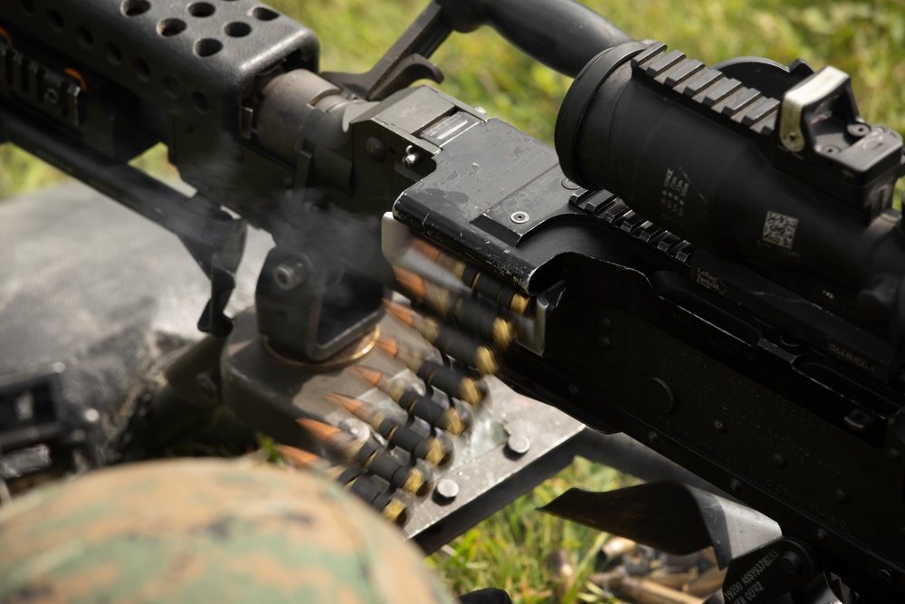 U.S. Marines with Combat Logistics Battalion 4 conduct live fire range