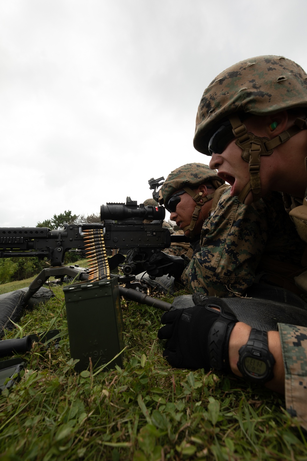 U.S. Marines with Combat Logistics Battalion 4 conduct live fire range