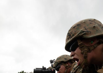 U.S. Marines with Combat Logistics Battalion 4 conduct live fire range