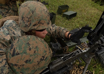U.S. Marines with Combat Logistics Battalion 4 conduct live fire range