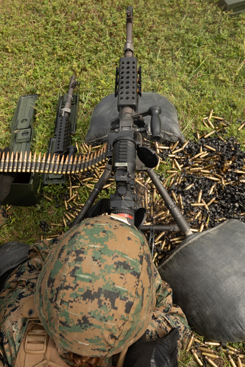 U.S. Marines with Combat Logistics Battalion 4 conduct live fire range