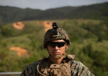 U.S. Marines with Combat Logistics Battalion 4 conduct live fire range