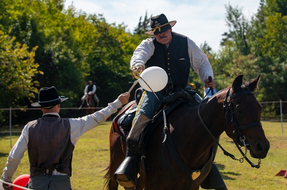 1st Infantry Division Commanding General's Mounted Color Guard participate in Chisholm Trail Festival