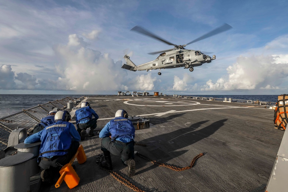 USS Higgins Conducts Flight Operations With Royal Australian Navy