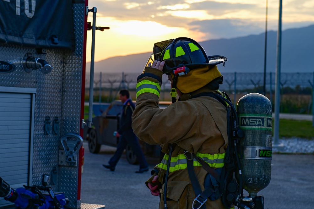 Aviano’s Fire Department Showcases Interoperability with Allied Nations