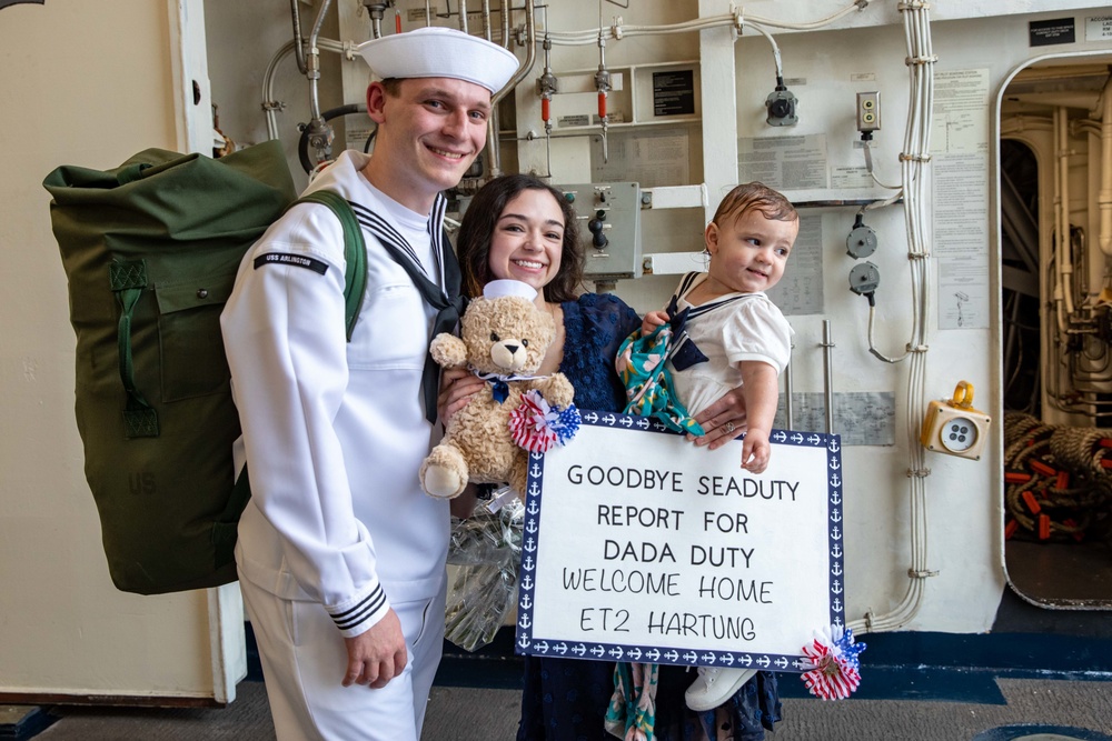 USS Arlington returns to Norfolk, Virginia after seven-month deployment