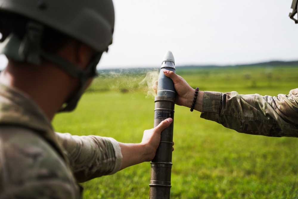 1-151 Infantry Regiment Conduct Mortar Training