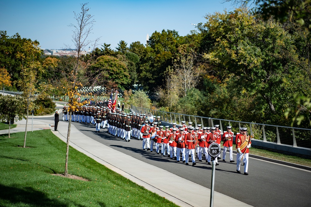 Military Funeral Honors with Funeral Escort are Conducted for U.S. Marine Corps Maj. Brendan O’Donnell in Section 83