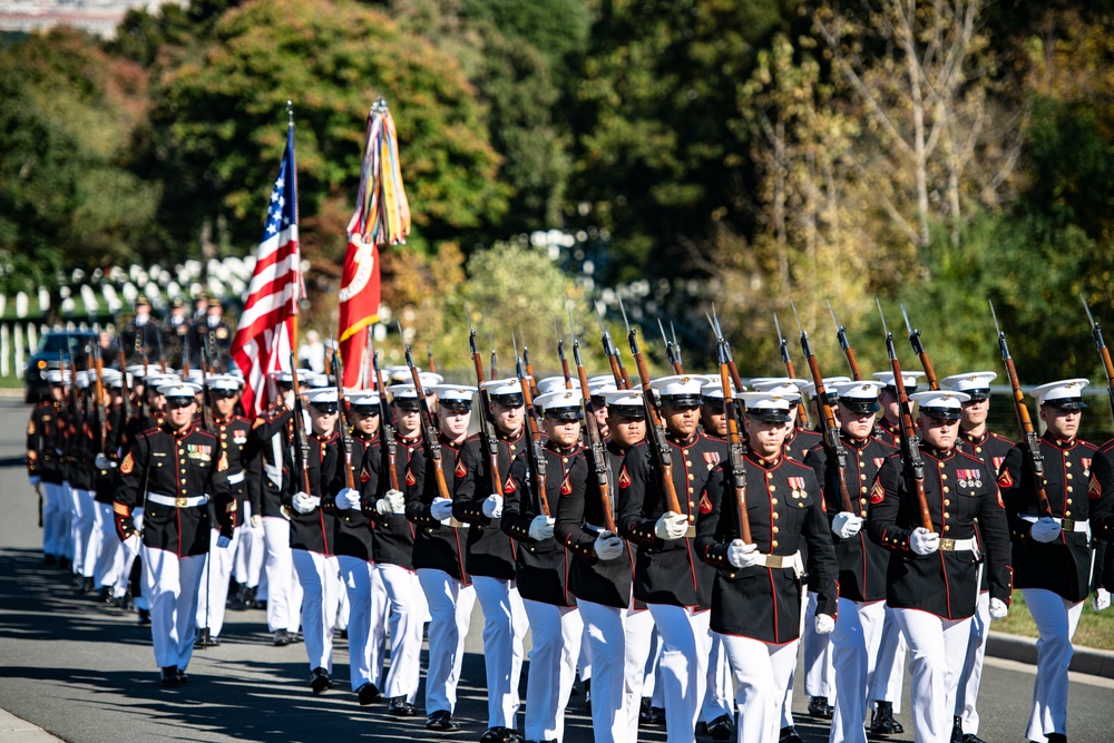 Military Funeral Honors with Funeral Escort are Conducted for U.S. Marine Corps Maj. Brendan O’Donnell in Section 83