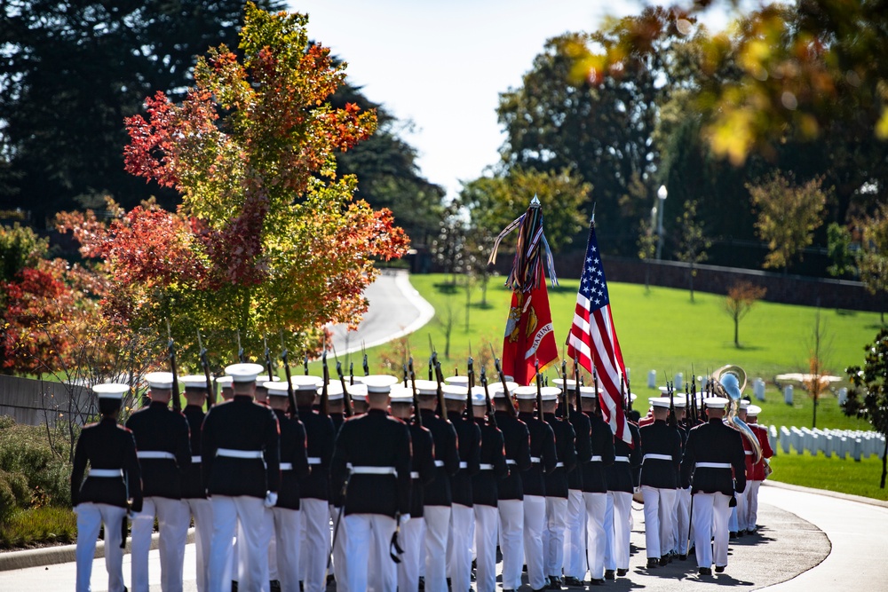 Military Funeral Honors with Funeral Escort are Conducted for U.S. Marine Corps Maj. Brendan O’Donnell in Section 83