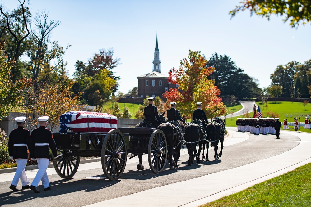 Military Funeral Honors with Funeral Escort are Conducted for U.S. Marine Corps Maj. Brendan O’Donnell in Section 83