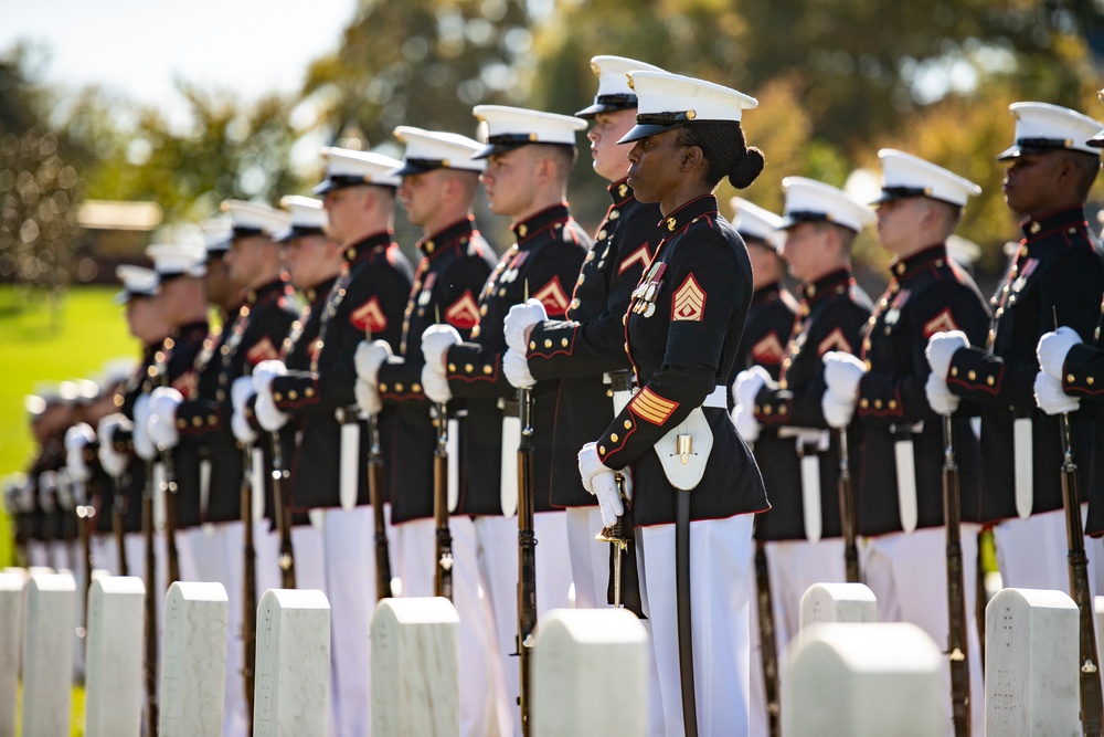 Military Funeral Honors with Funeral Escort are Conducted for U.S. Marine Corps Maj. Brendan O’Donnell in Section 83