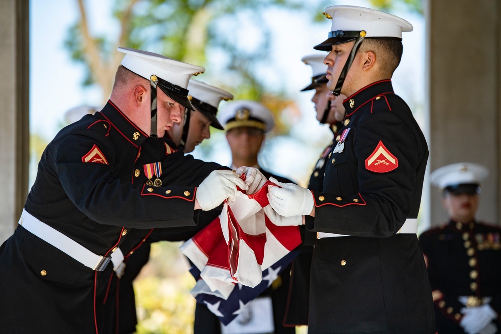 Military Funeral Honors with Funeral Escort are Conducted for U.S. Marine Corps Maj. Brendan O’Donnell in Section 83