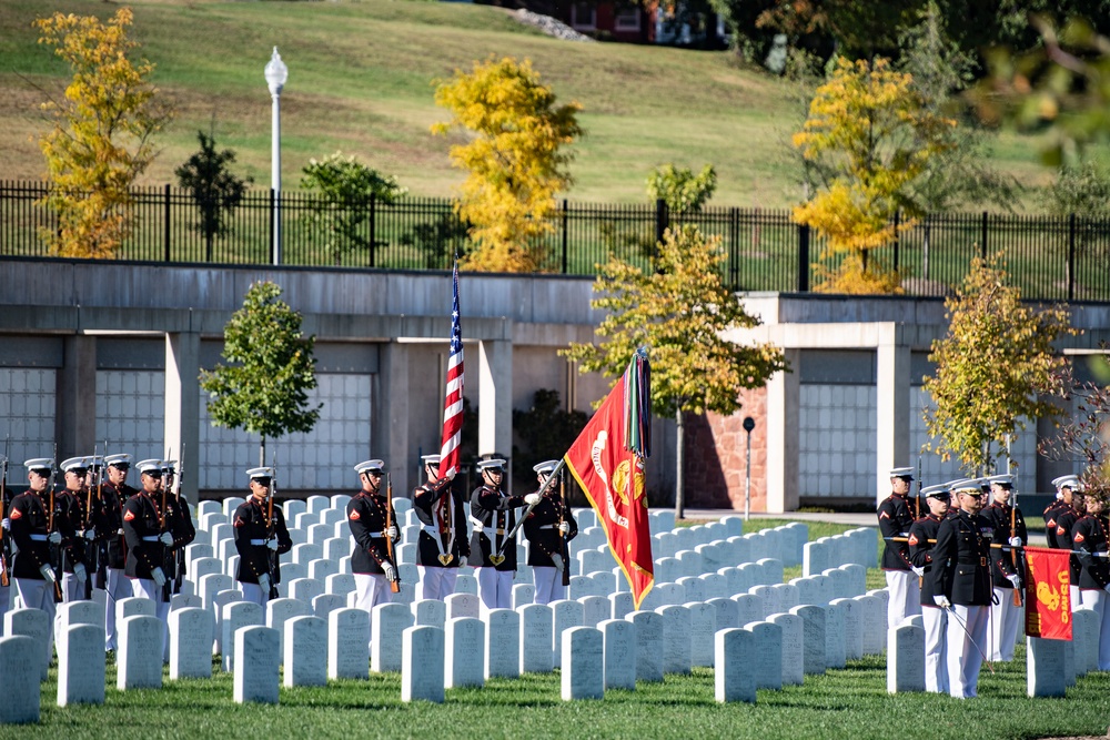 Military Funeral Honors with Funeral Escort are Conducted for U.S. Marine Corps Maj. Brendan O’Donnell in Section 83