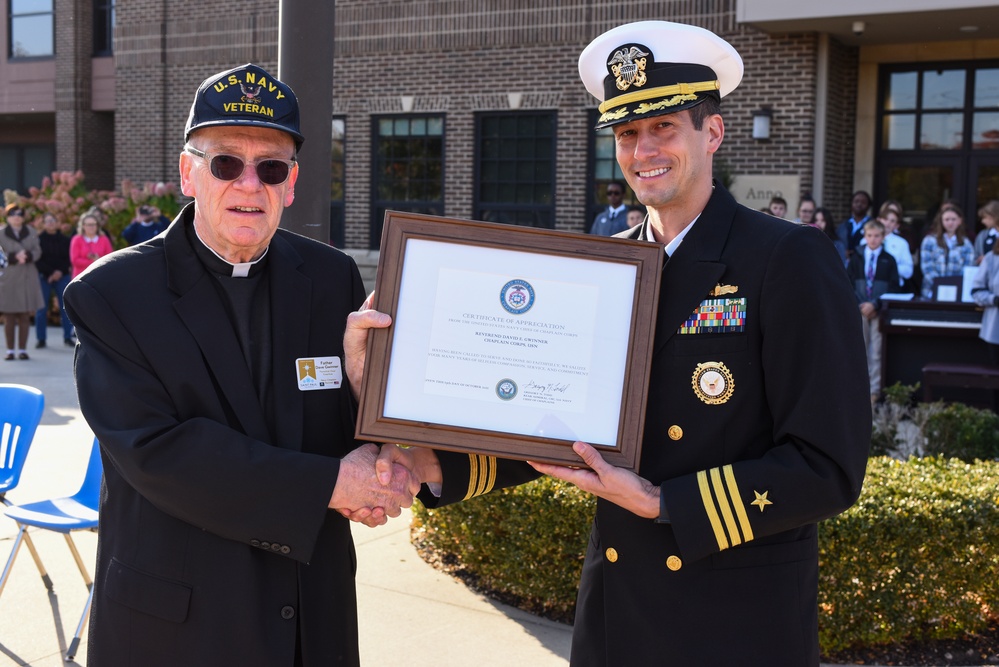 NTAG ORV CO presents retired chaplain with LOA