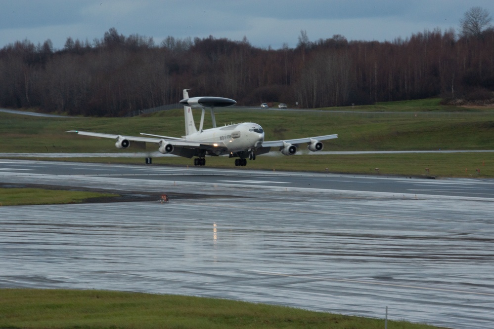 NATO E-3 AWACS reconnaissance plane lands at JBER during RF-A 23-1