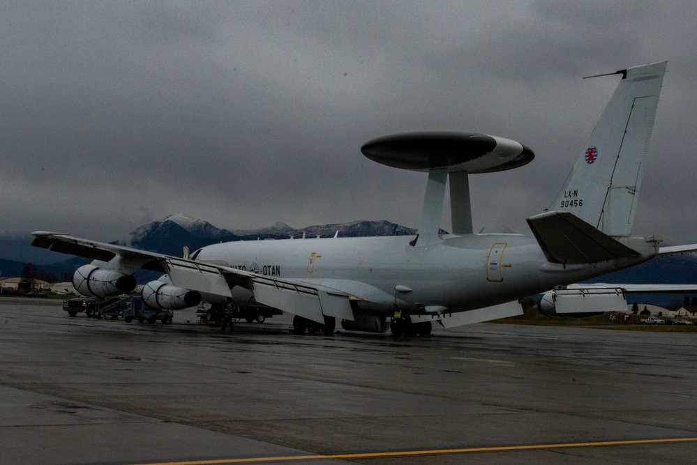 NATO E-3 AWACS reconnaissance plane lands at JBER during RF-A 23-1