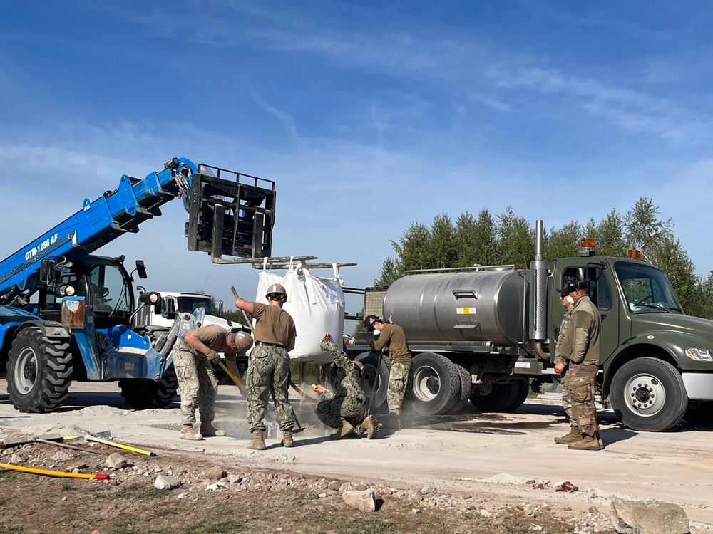 NMCB 11 Conducts Joint Concrete Placement with Georgian Army Engineering Platoon