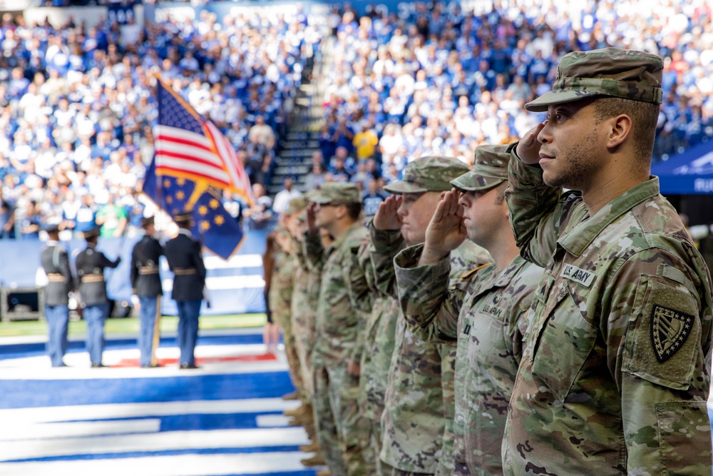 Indiana National Guardsmen Support Colts Home Game Against Tennessee Titans