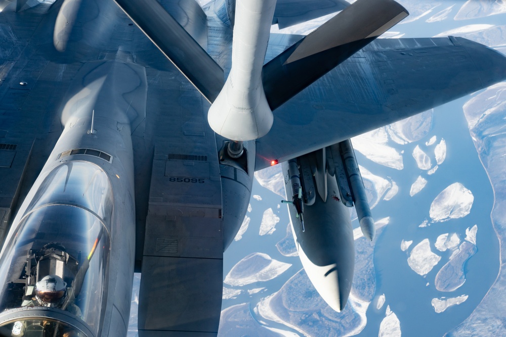 22nd Air Refueling Wing refuels 44th FS F-15s and 14th FS F-16s