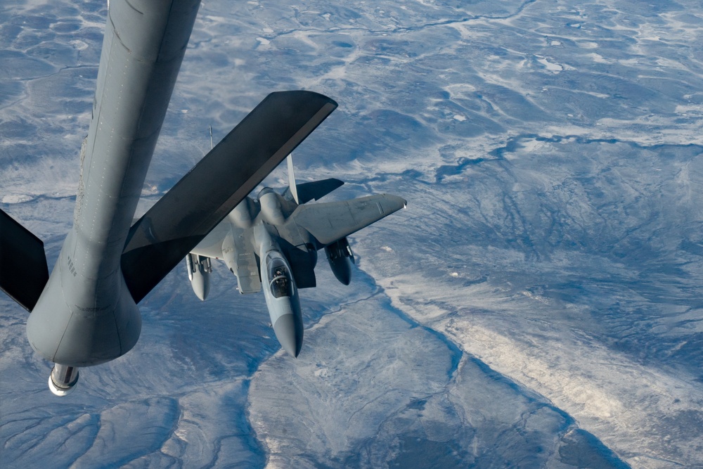 22nd Air Refueling Wing refuels 44th FS F-15s and 14th FS F-16s