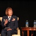 Brig. Gen. Michelle Hayworth speaks during a cybersecurity panel at the 2022 National Defense Transportation Association – USTRANSCOM Fall Meeting