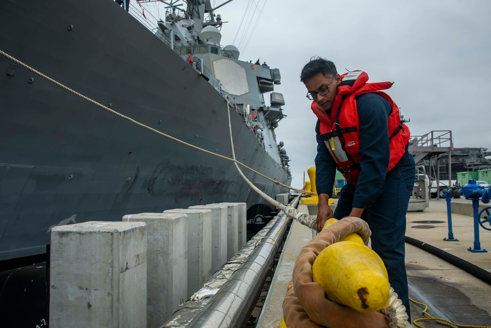 USS Makin Island Line Handling