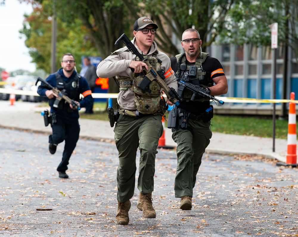 Team Dover, community first responders work together in active shooter exercise