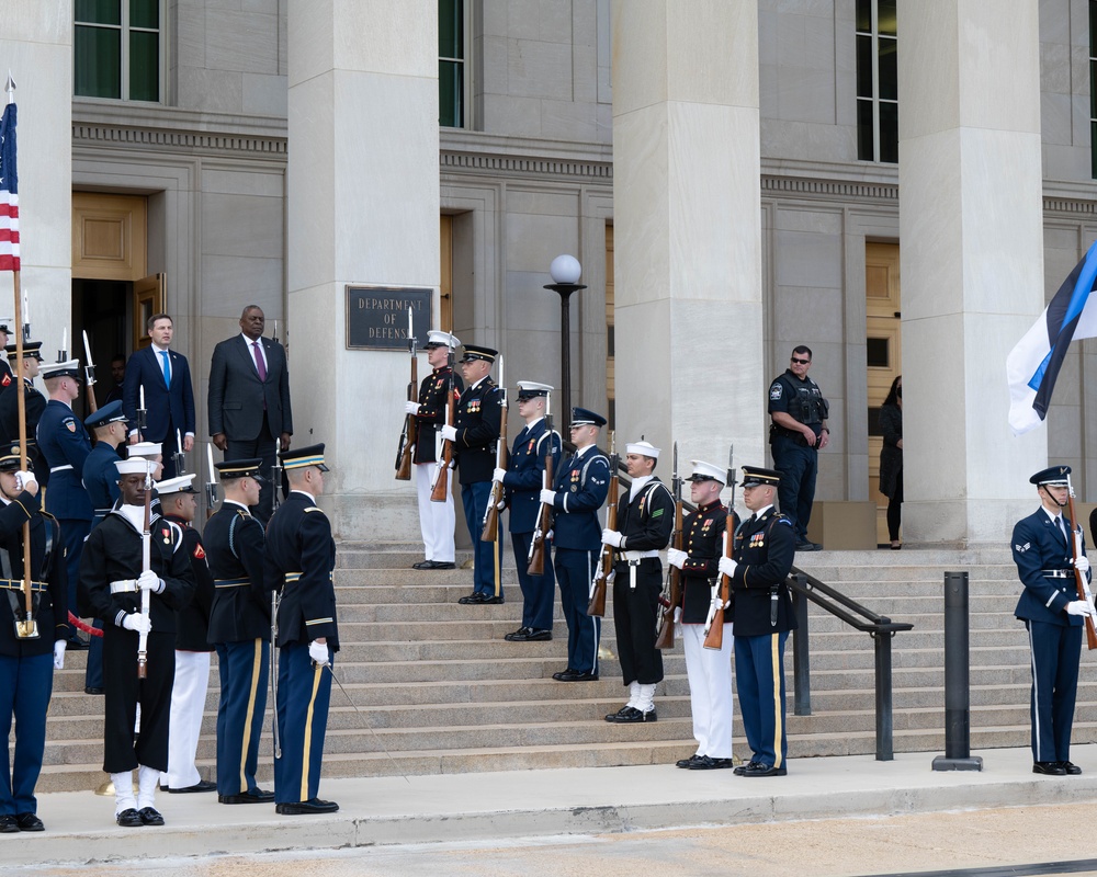 Secretary Austin hosts Estonian Defense Minister Hanno Pevkur