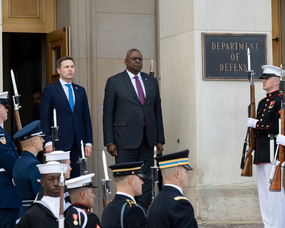 Secretary Austin hosts Estonian Defense Minister Hanno Pevkur