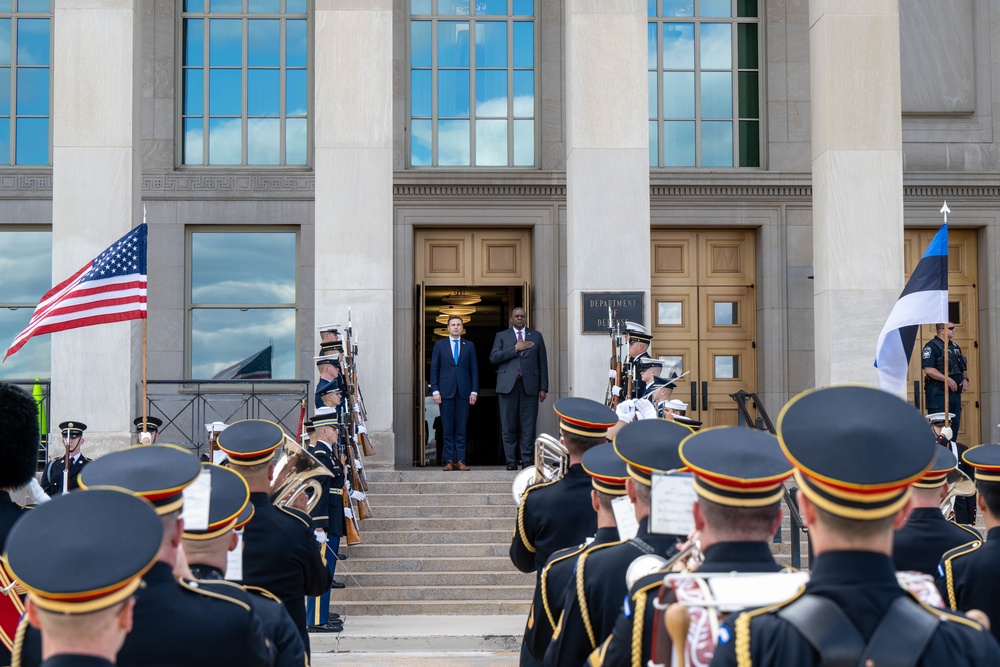 Secretary Austin hosts Estonian Defense Minister Hanno Pevkur