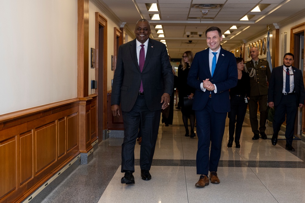 Secretary Austin hosts Estonian Defense Minister Hanno Pevkur