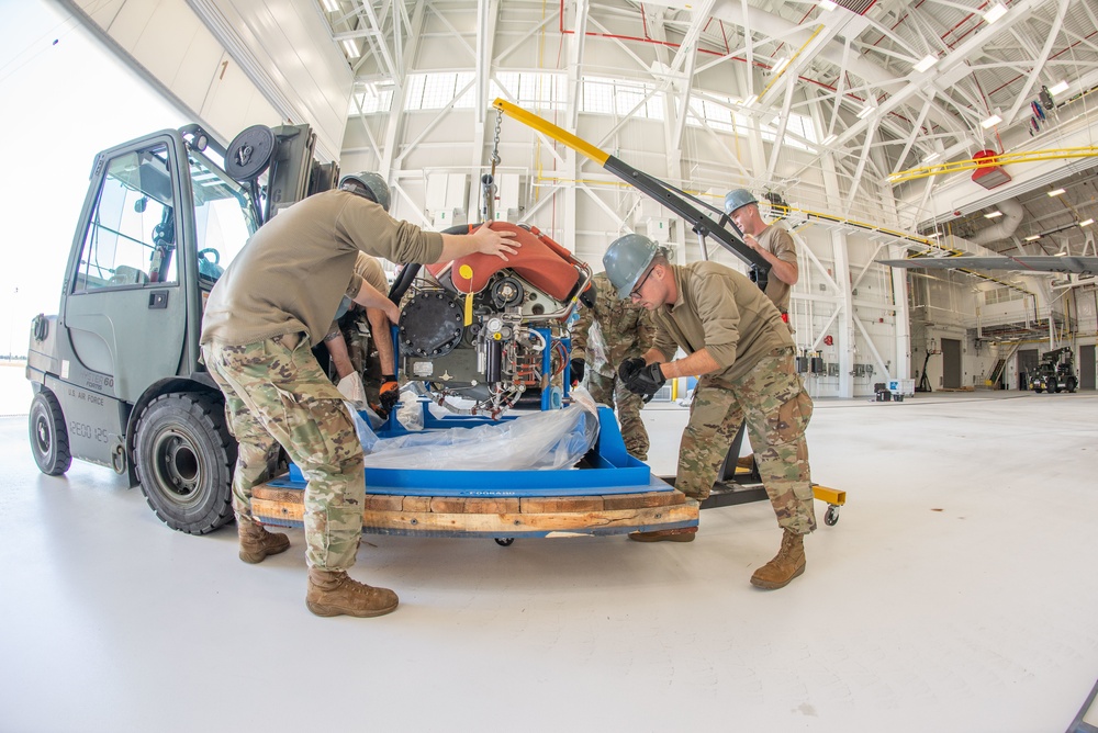 Pease Airmen Complete First APU Install in KC-46