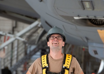 Pease Airmen Complete First APU Install in KC-46