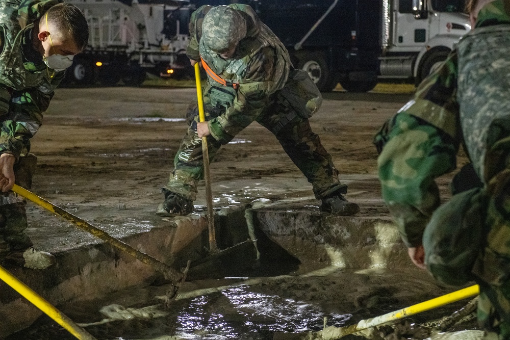 374th CES conduct Rapid Airfield Damage Repair during an SRI