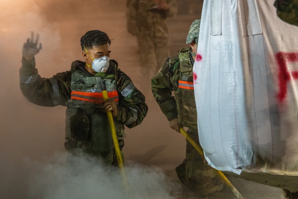 374th CES conduct Rapid Airfield Damage Repair during an SRI