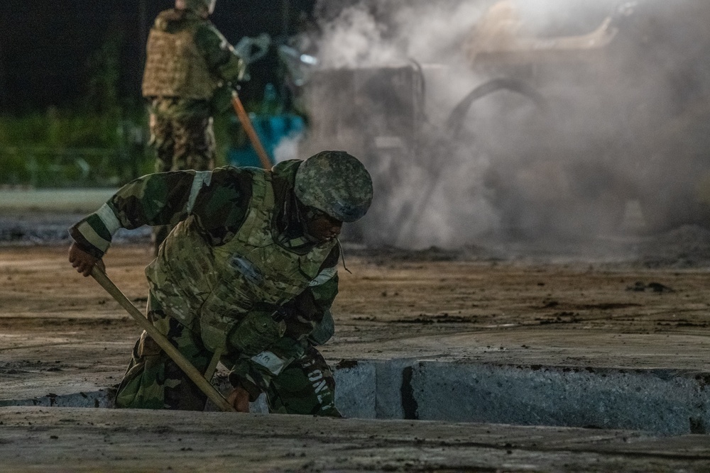 374th CES conduct Rapid Airfield Damage Repair during an SRI