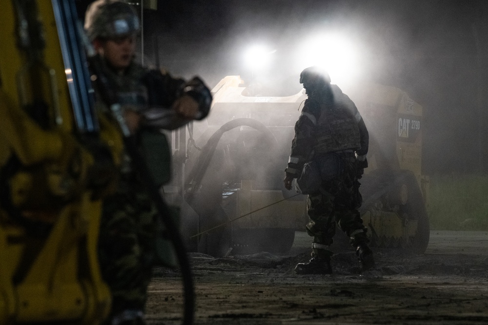 374th CES conduct Rapid Airfield Damage Repair during an SRI