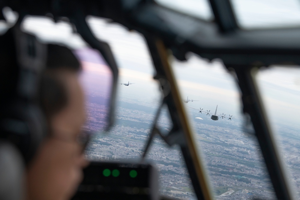 Yokota Air Base executes show of force formation flight during the Samurai Readiness Inspection