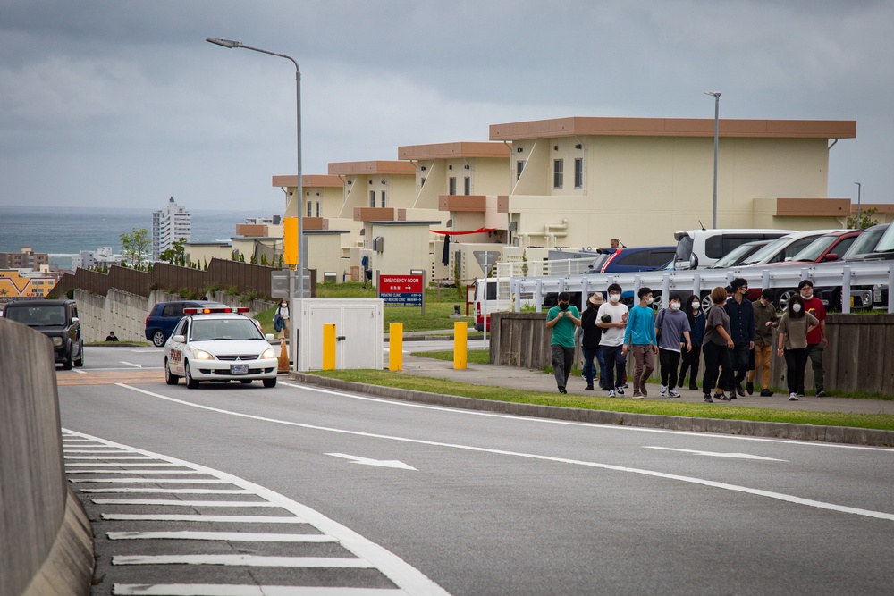 U.S. Marines and Local Residents Participate in a Tsunami Evacuation Drill During Exercise Constant Vigilance 2022