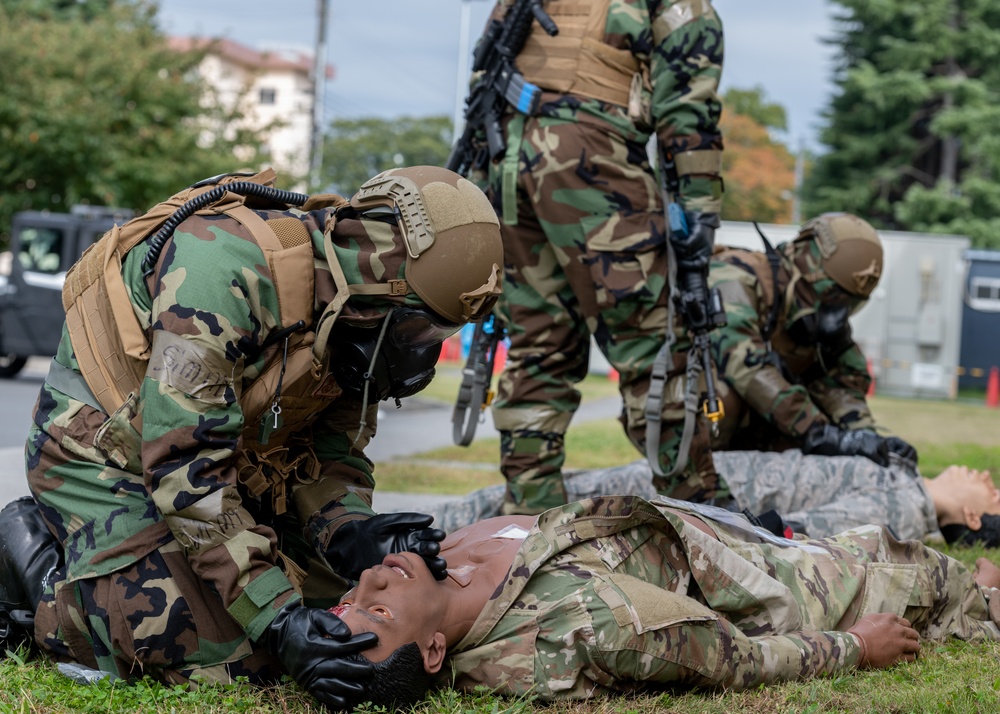 Yokota Airmen simulate mass casualty response