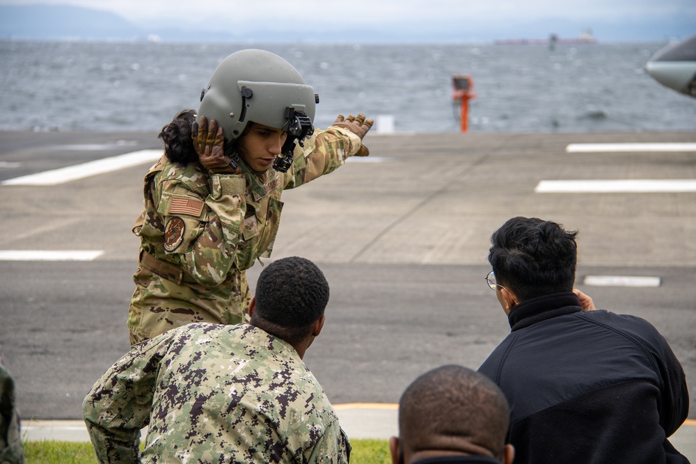 USNMRTC Yokosuka and Yokota Air Base Staff Education and Training (SEAT) partner to perform UH-1N helicopter mass casualty drill components