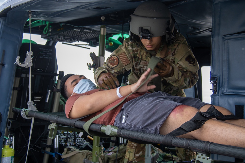 USNMRTC Yokosuka and Yokota Air Base Staff Education and Training (SEAT) partner to perform UH-1N helicopter mass casualty drill components