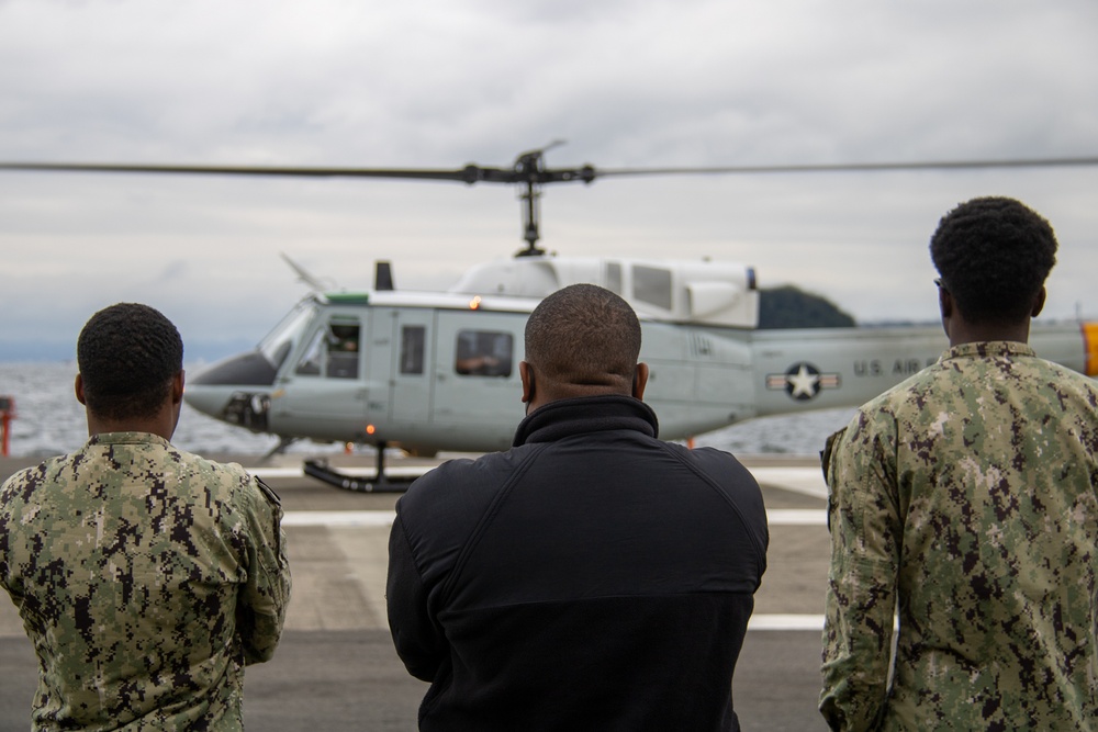 USNMRTC Yokosuka and Yokota Air Base Staff Education and Training (SEAT) partner to perform UH-1N helicopter mass casualty drill components