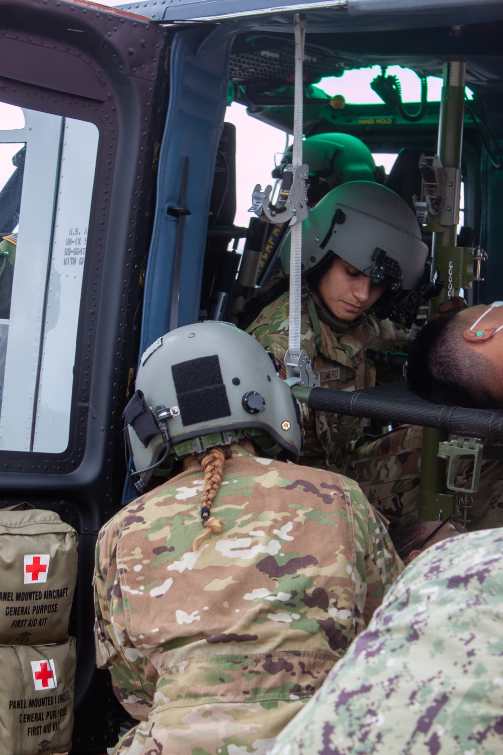 USNMRTC Yokosuka and Yokota Air Base Staff Education and Training (SEAT) partner to perform UH-1N helicopter mass casualty drill components