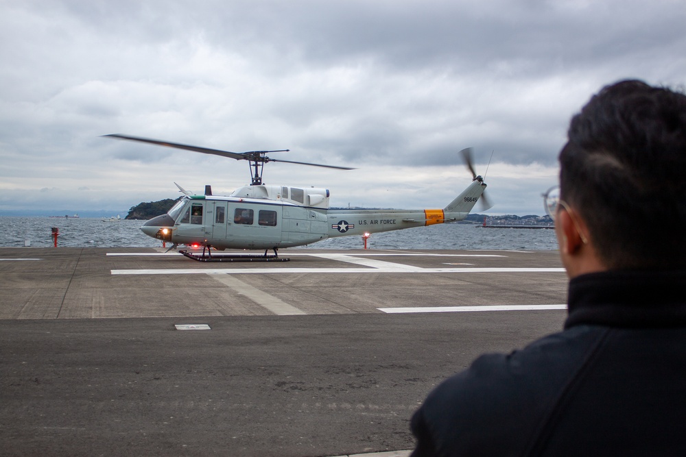 USNMRTC Yokosuka and Yokota Air Base Staff Education and Training (SEAT) partner to perform UH-1N helicopter mass casualty drill components