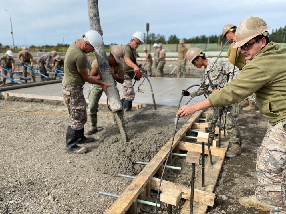 NMCB 11 Conducts Joint Concrete Placement with Georgian Army Engineering Platoon