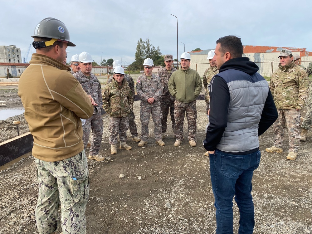 NMCB 11 Conducts Joint Concrete Placement with Georgian Army Engineering Platoon