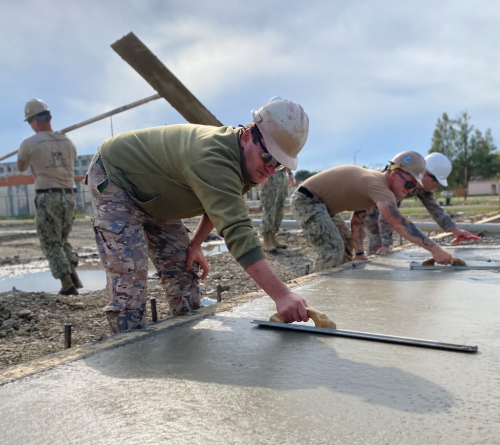 NMCB 11 Conducts Joint Concrete Placement with Georgian Army Engineering Platoon